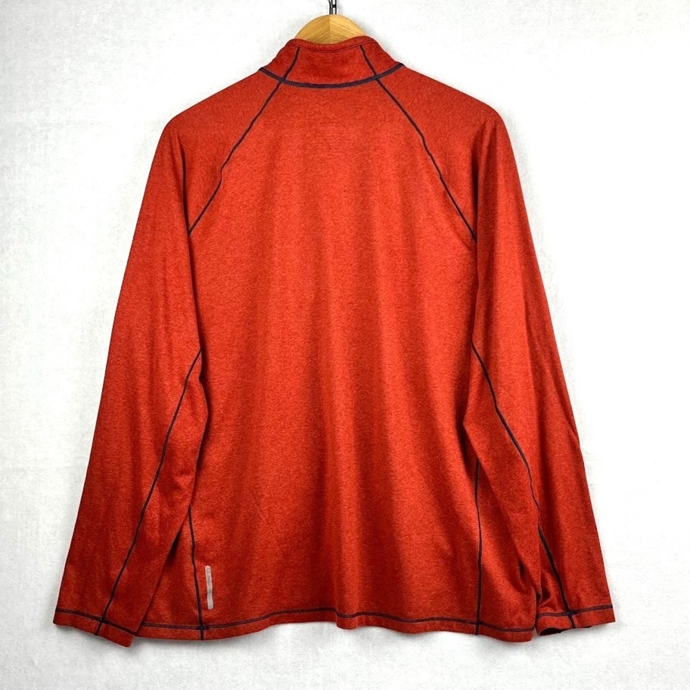 LL Bean Men's XL Slightly Fitted 1/4 Zip L/S Activewear Hiking Trail Red Ochre - Picture 3 of 8